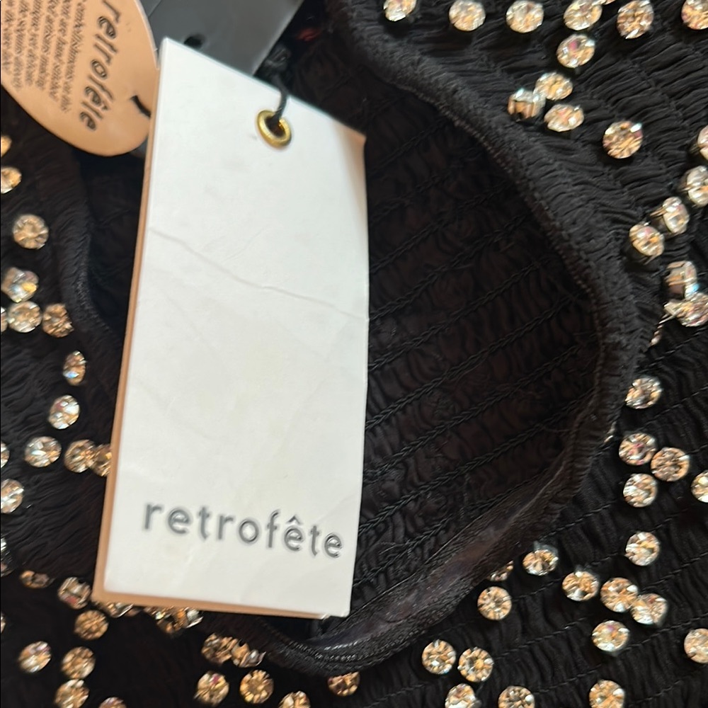 Retrofete Black and White Embellished Mini dress - Picture 4 of 8